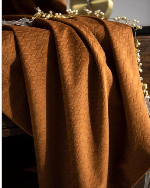 Pumpkin Spice Velvet Drapes 90%Blackout, Customize Size/Head, 1 Panel