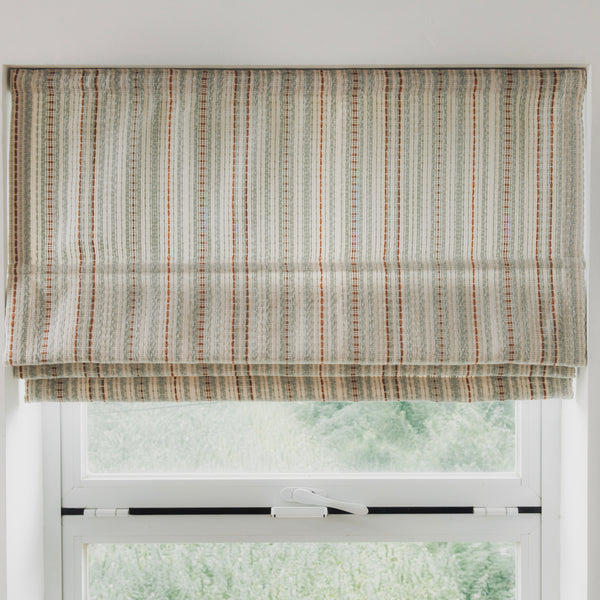 Customize Cordless Roman Shades, Fair-Isle Blue Weave style