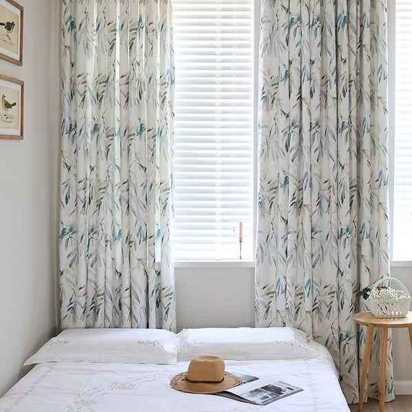 Bamboo Breeze Drapery  Curtains, 40% Shading, Customize Size/Head, 1 Panel