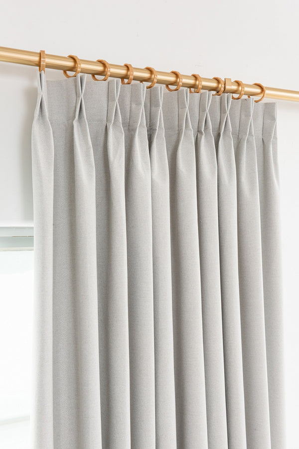 100% Total Blackout Curtain Premium linen Cream White Textured, Customize Size/Head, 1 Panel