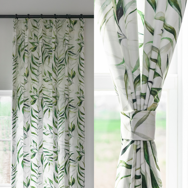 Summer Vibe Tropical Rainforest Curtain 40% Blackout, Customize Size/Head, 1 Panel