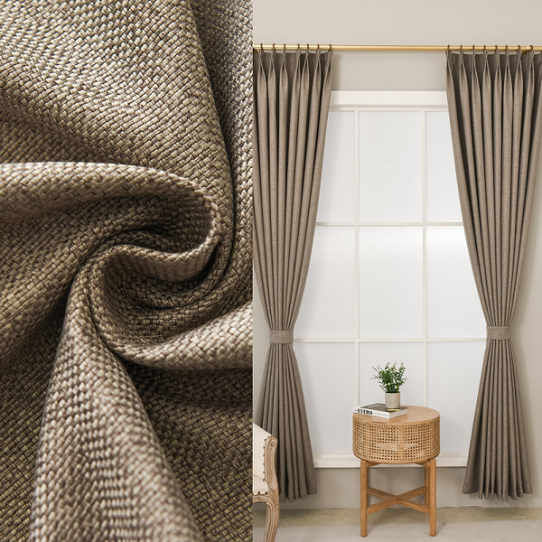 Wabi-sabi Style Linen Textured 95% Blackout Curtain, Customize Size/Head, 1 Panel