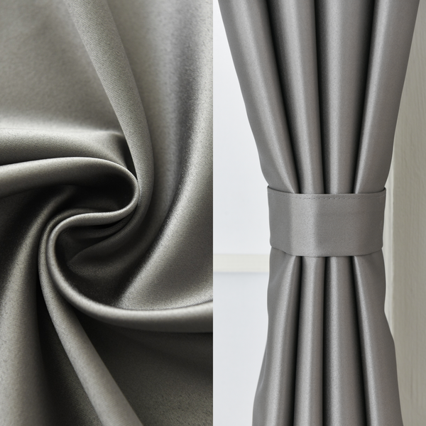Silk Style 90% Blackout Curtain, Customize Size/Head, 1 Panel