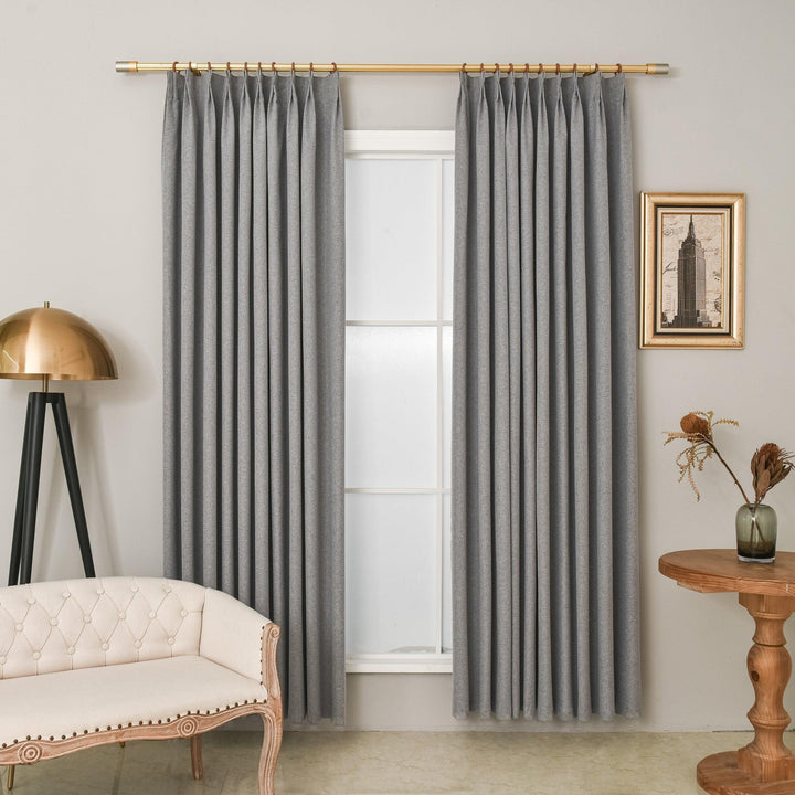 100% Blackout Drapery Curtain Linen Textured, Custom Size/Head Extra Long Extra Wide - Lanting Curtains