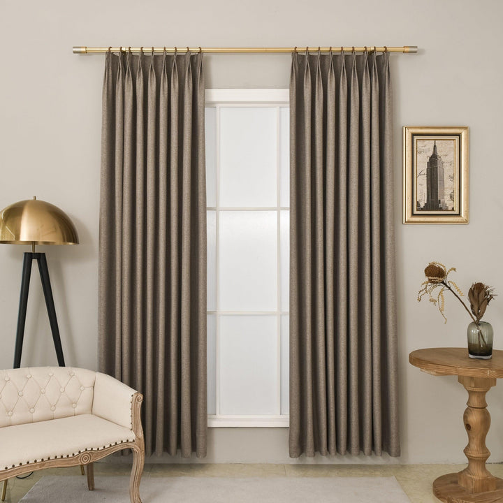 Custom Size/Head Linen Textured 95% Blackout Drapery Curtain Wabi-sabi Style Customize Size, Extra Long Extra Wide - Lanting Curtains