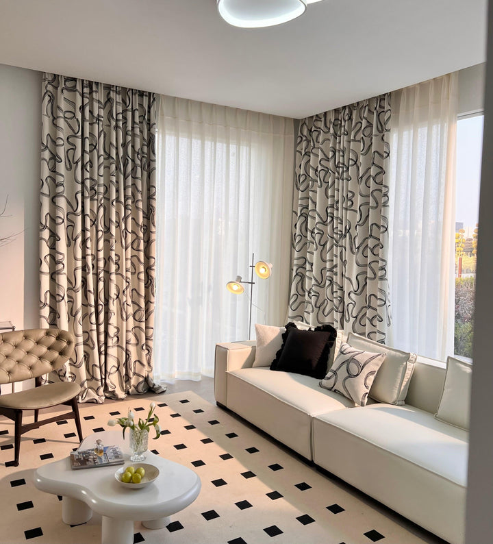 Abstract Lines Curtain | Contemporary Artistry for Your Windows ...