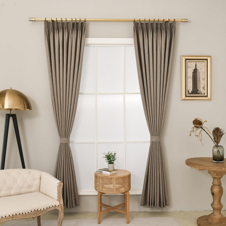 Custom Size/Head Linen Textured 95% Blackout Drapery Curtain Wabi-sabi Style Customize Size, Extra Long Extra Wide, 1 Panel - Lanting Curtains