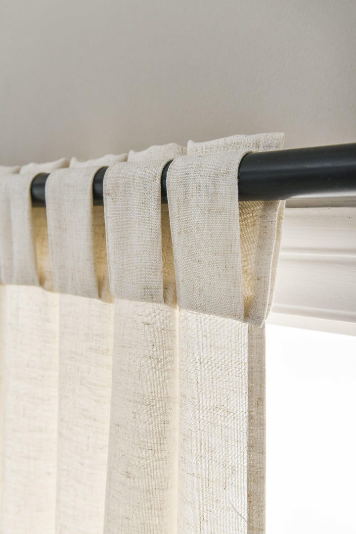 Custom Size/Head Linen Textured Sheer Curtain Wabi-sabi Style, Extra Long Extra Wide - Lanting Curtains