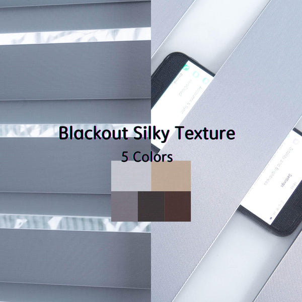 Custom Size Cordless Zebra Roller Blackout Window Blinds, Dual Layer Roller Shade Blinds, EASY INSTALL, - Lanting Curtains