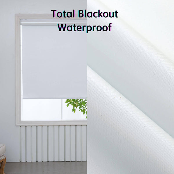 Custom Size Cordless Roller Window Shades Total Blackout Fabric with Thicken and Waterproof, EASY INSTALL - Lanting Curtains